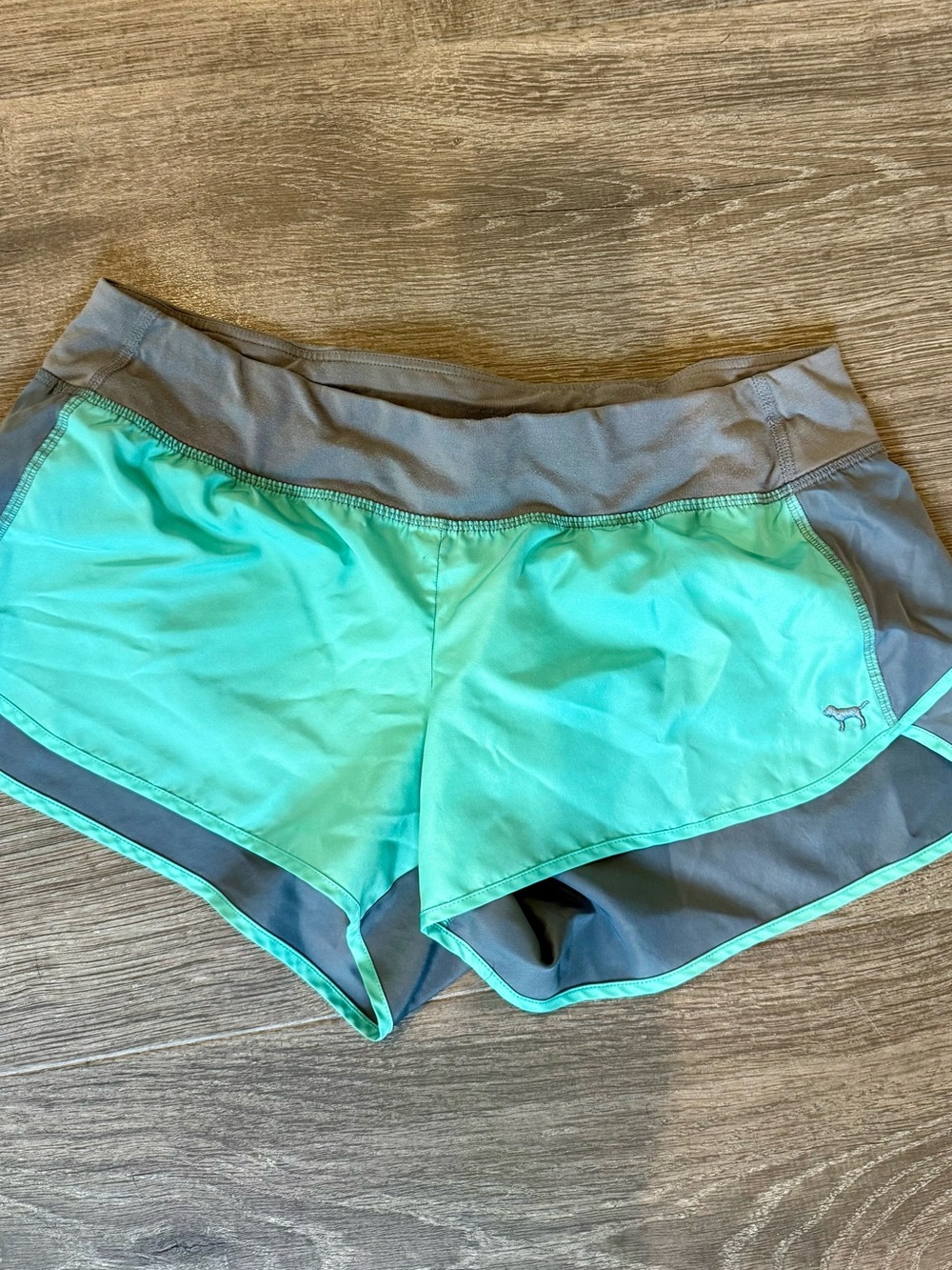 PINK Victoria's Secret Mint Green & Gray Athletic Shorts